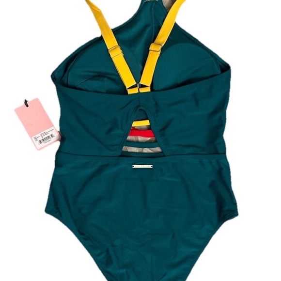 Juicy Couture Teal and Yellow One Piece Swimsuit - Picture 2 of 6